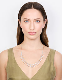 Silver Cubic Zirconia Statement Necklace - link has visual effect only
