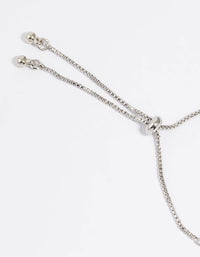 Silver Cubic Zirconia Flower Stretch Bracelet - link has visual effect only