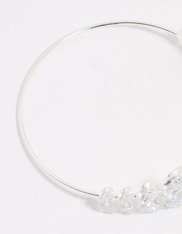 Silver Cubic Zirconia Marquise Vine Wrist Cuff