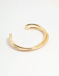 Gold Plated Twist Wrist Cuff - link has visual effect only