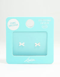 Sterling Silver Cubic Zirconia Pavé Bow Stud Earrings - link has visual effect only