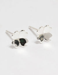 Sterling Silver Clean Clover Stud Earrings - link has visual effect only