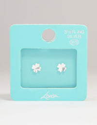 Sterling Silver Clean Clover Stud Earrings - link has visual effect only