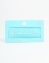 Sterling Silver Chain Link Bracelet - link has visual effect only