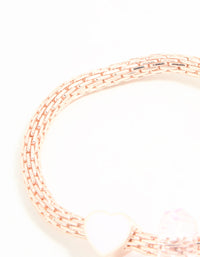 Kids Rose Gold Rainbow Stretch Bracelet & Ring Set - link has visual effect only
