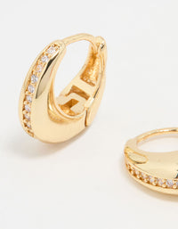 Gold Plated Cubic Zirconia Teardrop Hoop Earrings - link has visual effect only