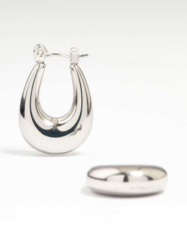 Waterproof Stainless Steel Half Hoop Earrings