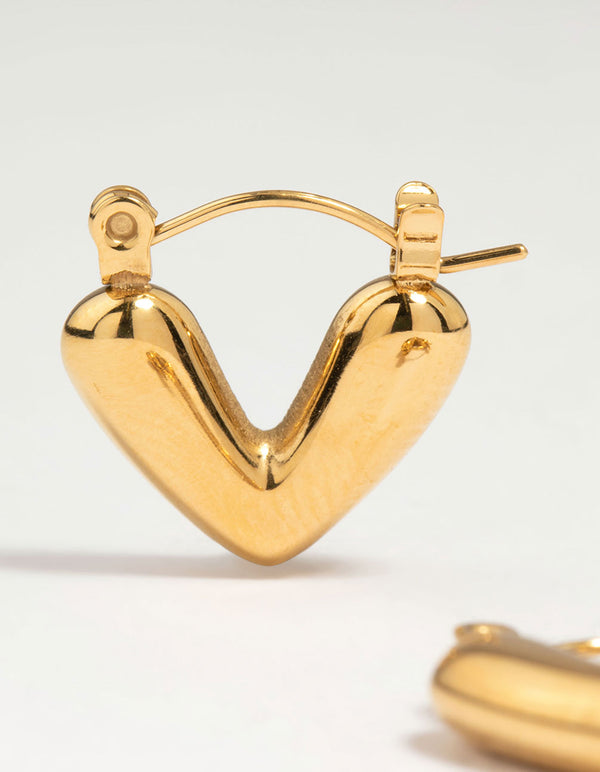 Waterproof Gold Plated Stainless Steel Bold Hoop Earrings