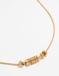 Waterproof Gold Plated Stainless Steel Rondell Necklace - link has visual effect only