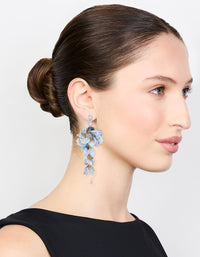 Blue Acrylic Petal Large Drop Earrings - link has visual effect only