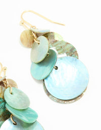 Blue Genuine Shell Layered Disc Drop Earrings - link has visual effect only