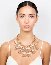 Gold Shell Statement Necklace - link has visual effect only