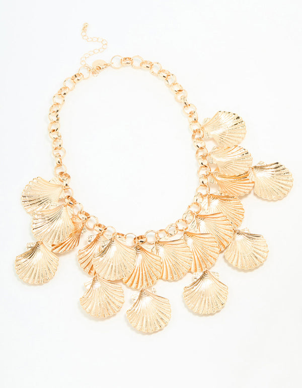 Gold Shell Statement Necklace