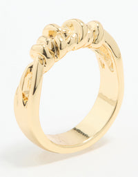 Gold Plated Dainty Knot Ring - link has visual effect only