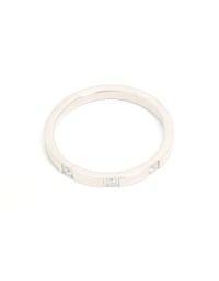 Waterproof Mixed Plated Stainless Steel Cubic Zirconia Rings 2-Pack - link has visual effect only