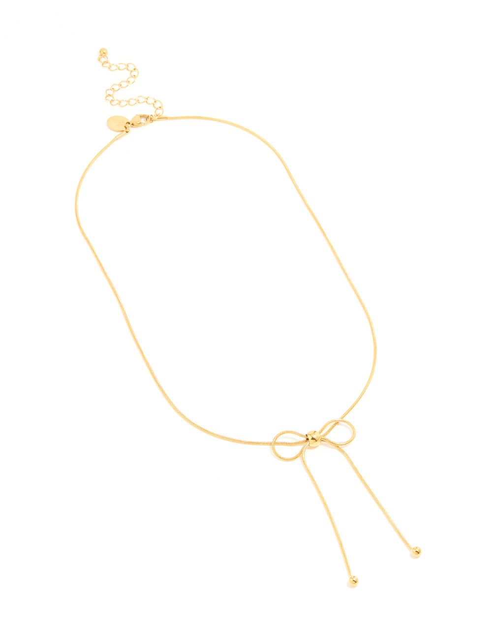Waterproof Gold Plated Stainless Steel Snake Chain Bow Necklace