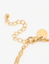 Waterproof Gold Plated Stainless Steel Dainty Cubic Zirconia Layered Bracelet - link has visual effect only