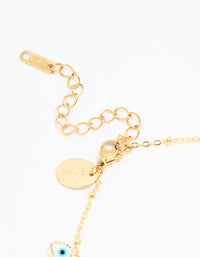 Waterproof Gold Plated Stainless Steel Evil Eye Anklet - link has visual effect only