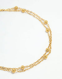 Waterproof Gold Plated Stainless Steel Ball Anklet - link has visual effect only
