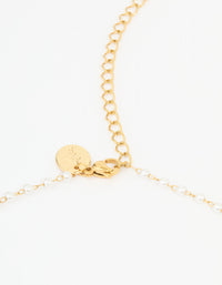 Waterproof Gold Plated Stainless Steel Pearl Waist Chain - link has visual effect only