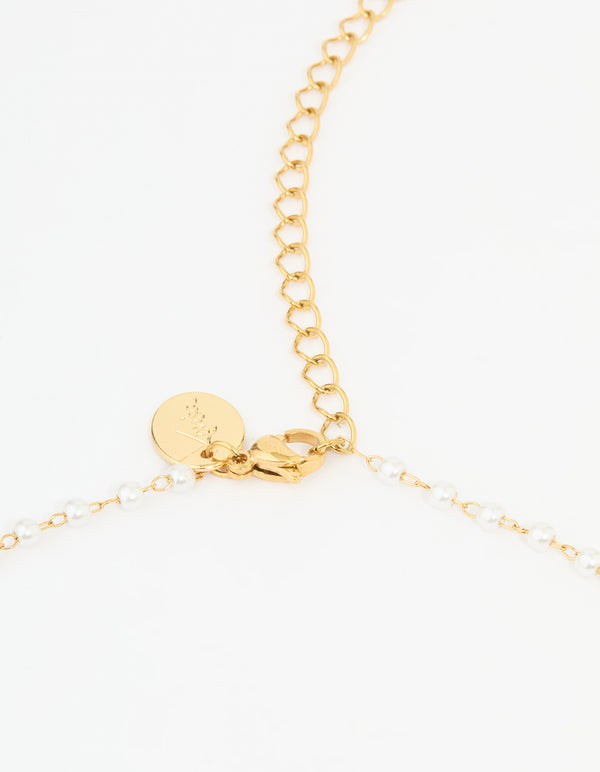 Waterproof Gold Plated Stainless Steel Pearl Waist Chain