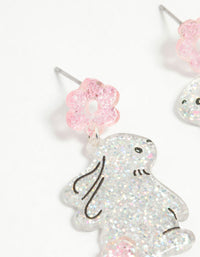 Kids Glitter Mini Bunny Drop Earrings - link has visual effect only