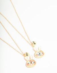 Kids Gold Shaker Bunny BFF Pendant Necklaces 2-Pack - link has visual effect only