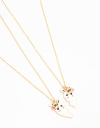 Kids Gold Bunny Heart BFF Pendant Necklaces 2-Pack - link has visual effect only