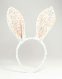 Kids Sequin Fabric Bunny Ears Headband - link has visual effect only