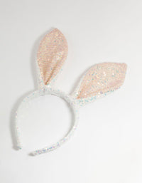 Kids Sequin Fabric Bunny Ears Headband - link has visual effect only