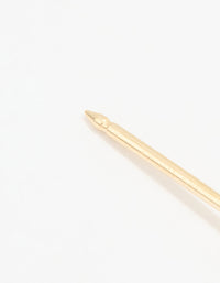 14KT Solid Yellow Gold 3MM Cubic Zirconia Piercing Stud - link has visual effect only