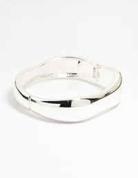 Silver Thin Wrist Hinged Bangle - link has visual effect only