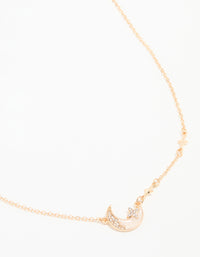 Gold Celestial Moon Pendant Necklace - link has visual effect only