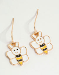Kids Gold Bow & Bee Drop Earrings 3-Pack - link has visual effect only