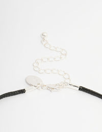 Kids Silver Black Butterfly Mood Cord Necklace & Ring Set - link has visual effect only