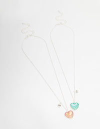 Kids Silver Mermaid Heart Locket BFF Necklaces 2-Pack - link has visual effect only