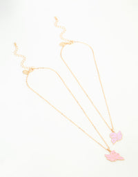 Kids Gold Wing Heart BFF Pendant Necklaces 2-Pack - link has visual effect only