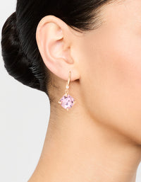 Rose Gold Pink Stone Drop Earrings - link has visual effect only