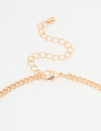 Rose Gold Diamante Rondell Short Necklace - link has visual effect only
