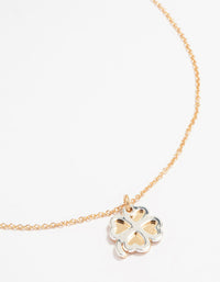 Gold Double Clover Pendant Necklace - link has visual effect only