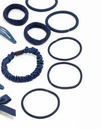 Navy Hair Tie & Clip Pack - link has visual effect only