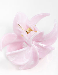 Pink Marble Frangipani Hair Claw Clip - link has visual effect only