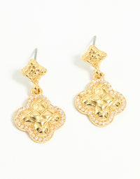 Gold Plated Petal Drop Earrings - link has visual effect only