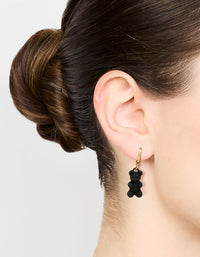 Gold Black Gummy Bear Drop Earrings - link has visual effect only