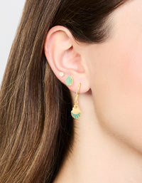 Gold Plated Cubic Zirconia Mermaid Earrings 3-Pack - link has visual effect only