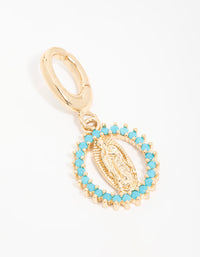 Gold  Cubic Zirconia Mary Charm - link has visual effect only