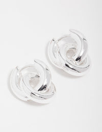 Silver Small Double Hoop Earrings - link has visual effect only
