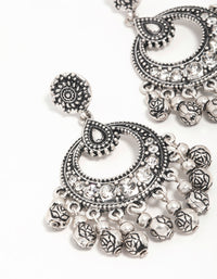 Antique Silver Patterned Drop Earrings - link has visual effect only