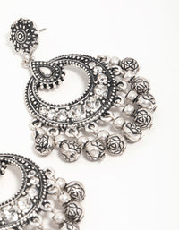 Antique Silver Patterned Drop Earrings - link has visual effect only