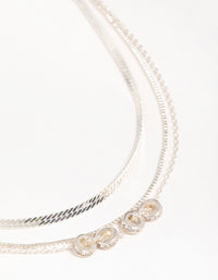 Silver Rondell Chain Layered Necklace - link has visual effect only